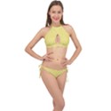 True Lemon Yellow Color Cross Front Halter Bikini Set View1