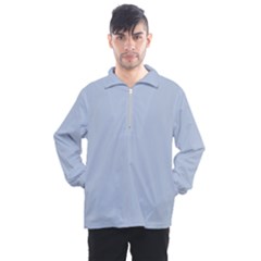 Light Steel Blue Color Men s Half Zip Pullover by SpinnyChairDesigns