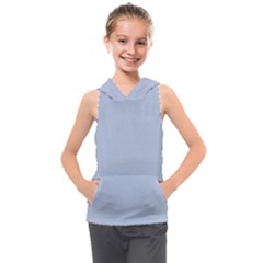 Light Steel Blue Color Kids  Sleeveless Hoodie by SpinnyChairDesigns