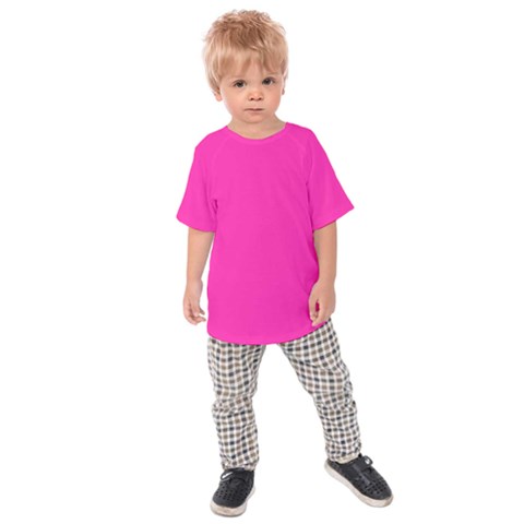 Neon Pink Color Kids  Raglan Tee by SpinnyChairDesigns