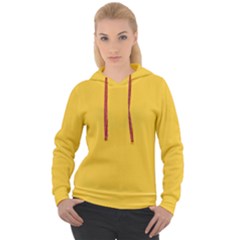 True Saffron Yellow Color Women s Overhead Hoodie by SpinnyChairDesigns