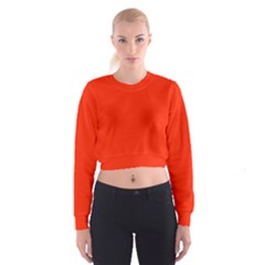 Scarlet Red Color Cropped Sweatshirt