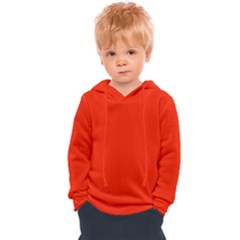 Scarlet Red Color Kids  Overhead Hoodie by SpinnyChairDesigns