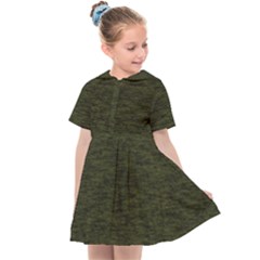 Army Green Color Textured Kids  Sailor Dress by SpinnyChairDesigns