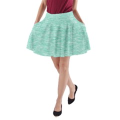 Biscay Green Texture  A-line Pocket Skirt by SpinnyChairDesigns