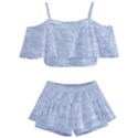 Fade Pale Blue Texture Kids  Off Shoulder Skirt Bikini View1
