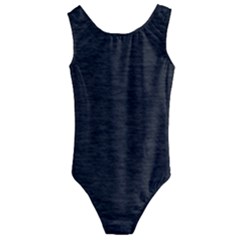 Black Color Texture Kids  Cut-out Back One Piece Swimsuit by SpinnyChairDesigns