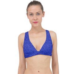 Cobalt Blue Color Texture Classic Banded Bikini Top by SpinnyChairDesigns