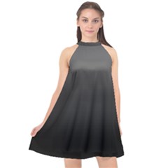 Black Gradient Ombre Color Halter Neckline Chiffon Dress  by SpinnyChairDesigns