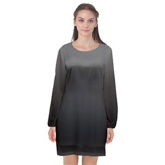 Black Gradient Ombre Color Long Sleeve Chiffon Shift Dress  by SpinnyChairDesigns