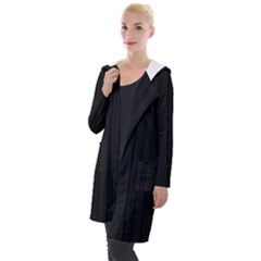 Pitch Black Color Stripes Hooded Pocket Cardigan by SpinnyChairDesigns