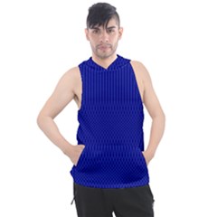 Cobalt Blue Color Stripes Men s Sleeveless Hoodie by SpinnyChairDesigns