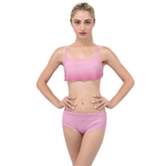 Blush Pink Color Gradient Ombre Layered Top Bikini Set by SpinnyChairDesigns