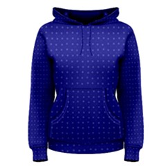 Navy Blue Color Polka Dots Women s Pullover Hoodie by SpinnyChairDesigns