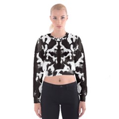 Rorschach Ink Blot Pattern Cropped Sweatshirt by SpinnyChairDesigns