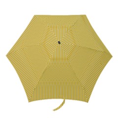 Saffron Yellow Color Stripes Mini Folding Umbrellas by SpinnyChairDesigns