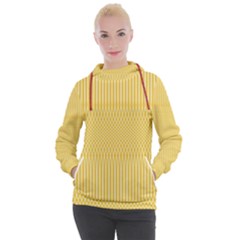 Saffron Yellow Color Stripes Women s Hooded Pullover by SpinnyChairDesigns