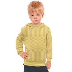 Saffron Yellow Color Stripes Kids  Hooded Pullover by SpinnyChairDesigns