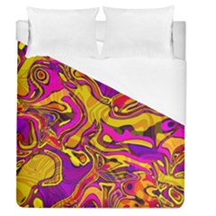 Colorful Boho Swirls Pattern Duvet Cover (queen Size) by SpinnyChairDesigns