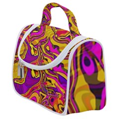 Colorful Boho Swirls Pattern Satchel Handbag by SpinnyChairDesigns