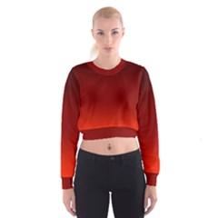 Scarlet Red Ombre Gradient Cropped Sweatshirt by SpinnyChairDesigns