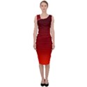 Scarlet Red Ombre Gradient Sleeveless Pencil Dress View1