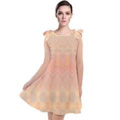 Boho Soft Peach Pattern Tie Up Tunic Dress by SpinnyChairDesigns