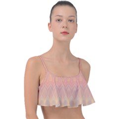 Boho Soft Peach Pattern Frill Bikini Top by SpinnyChairDesigns