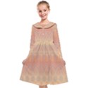 Boho Soft Peach Pattern Kids  Midi Sailor Dress View1