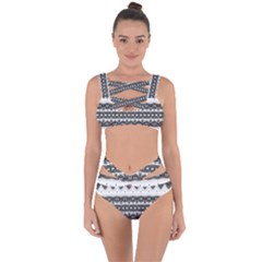 Boho Black And White  Bandaged Up Bikini Set  by SpinnyChairDesigns