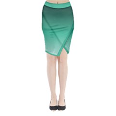 Biscay Green Gradient Ombre Midi Wrap Pencil Skirt by SpinnyChairDesigns