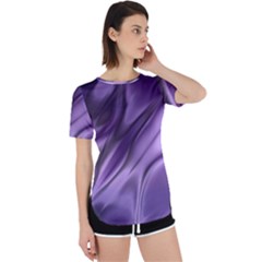 Purple Abstract Art Perpetual Short Sleeve T-shirt by SpinnyChairDesigns