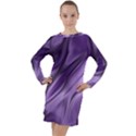 Purple Abstract Art Long Sleeve Hoodie Dress View1