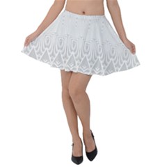 Boho White Wedding Pattern Velvet Skater Skirt by SpinnyChairDesigns