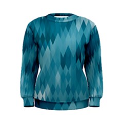 Cerulean Blue Geometric Patterns Women s Sweatshirt by SpinnyChairDesigns