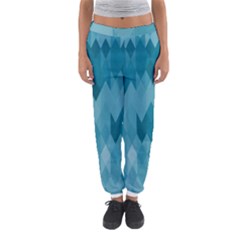 Cerulean Blue Geometric Patterns Women s Jogger Sweatpants