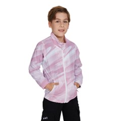 Pastel Pink Feathered Pattern Kids  Windbreaker by SpinnyChairDesigns