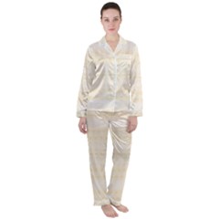 Boho Lemon Chiffon Pattern Satin Long Sleeve Pyjamas Set by SpinnyChairDesigns