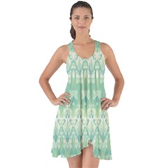 Boho Biscay Green Pattern Show Some Back Chiffon Dress by SpinnyChairDesigns