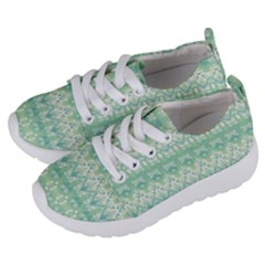 Boho Biscay Green Pattern Kids  Lightweight Sports Shoes by SpinnyChairDesigns