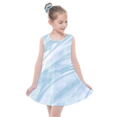 Light Blue Feathered Texture Kids  Summer Dress by SpinnyChairDesigns