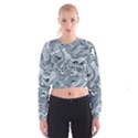 Faded Blue Abstract Art Cropped Sweatshirt View1