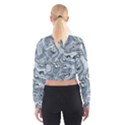 Faded Blue Abstract Art Cropped Sweatshirt View2