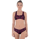 Red and Black Butterflies Criss Cross Bikini Set View1