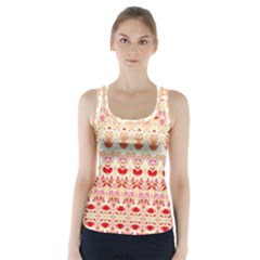 Boho Red Gold Racer Back Sports Top