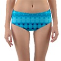 Boho Aqua Blue Reversible Mid-Waist Bikini Bottoms View3