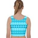 Boho Aqua Blue Velvet Racer Back Crop Top View2