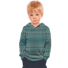 Boho Teal Green Stripes Kids  Overhead Hoodie by SpinnyChairDesigns