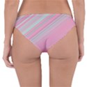 Turquoise and Pink Striped Reversible Hipster Bikini Bottoms View2