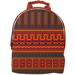 Boho Aztec Rust Orange Color Stripes Mini Full Print Backpack by SpinnyChairDesigns